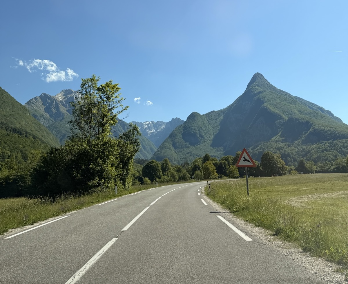 Driving into the Julian Alps.