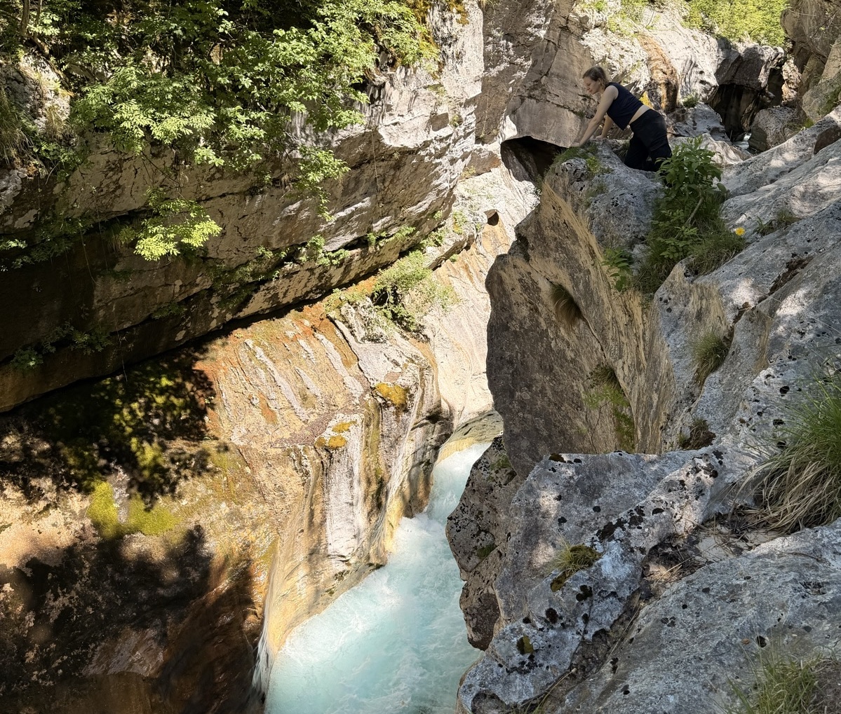 On the Soča Gorge trail.